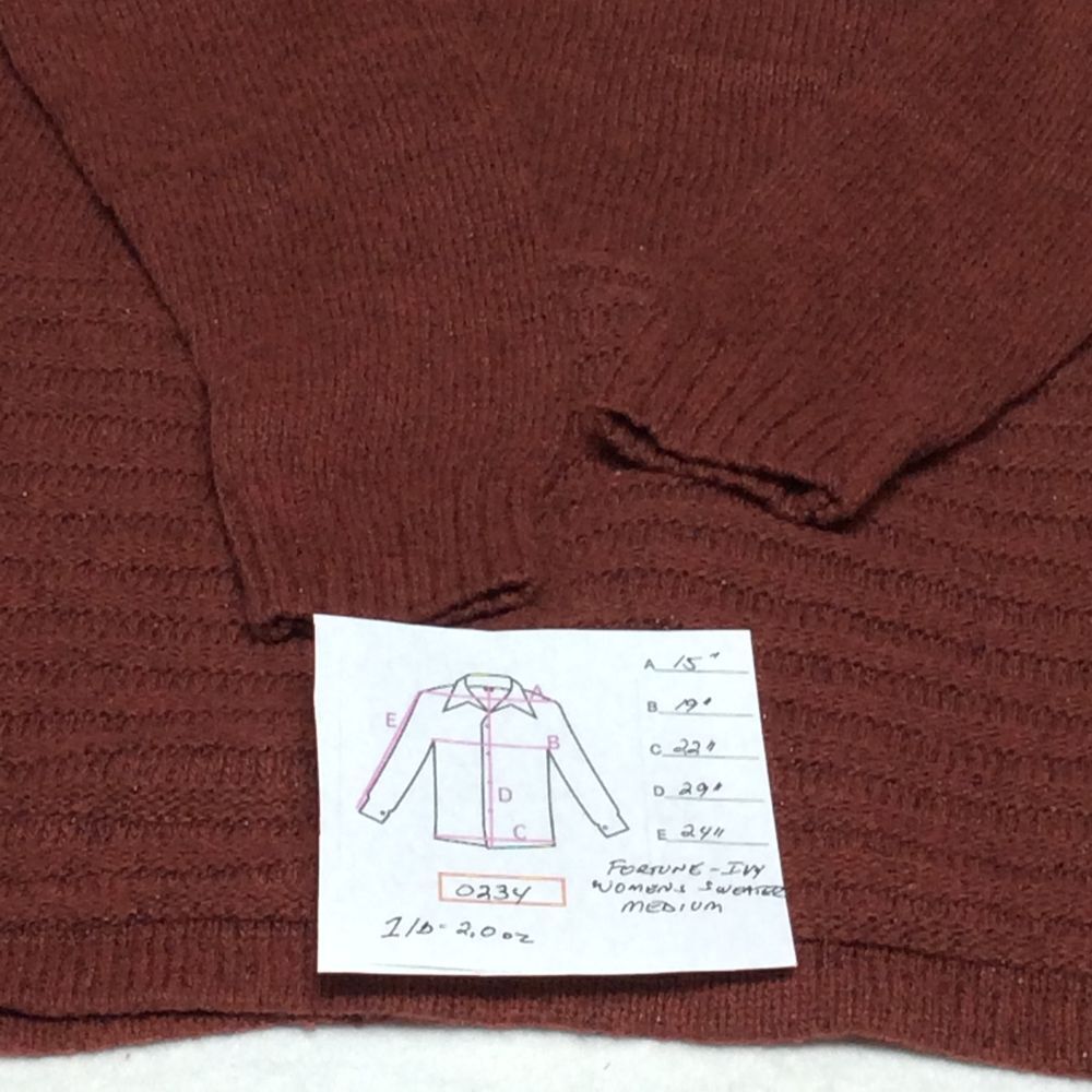 Fortune + Ivy Cardigan Sweater Ribbed Knit Button Detail Rust/Brown Medium - Picture 4 of 5